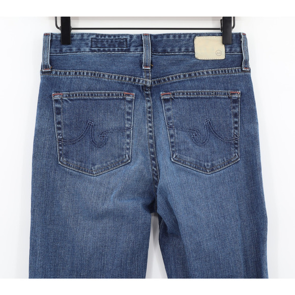 A G Adriano GoldSchmied The iva High Rise Bell Bottom Flare Blue Denim Sz 27 - Picture 4 of 12